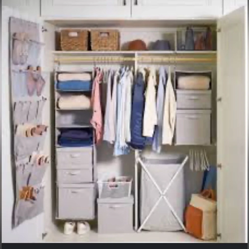Bright room hanging closet organizers from the container store